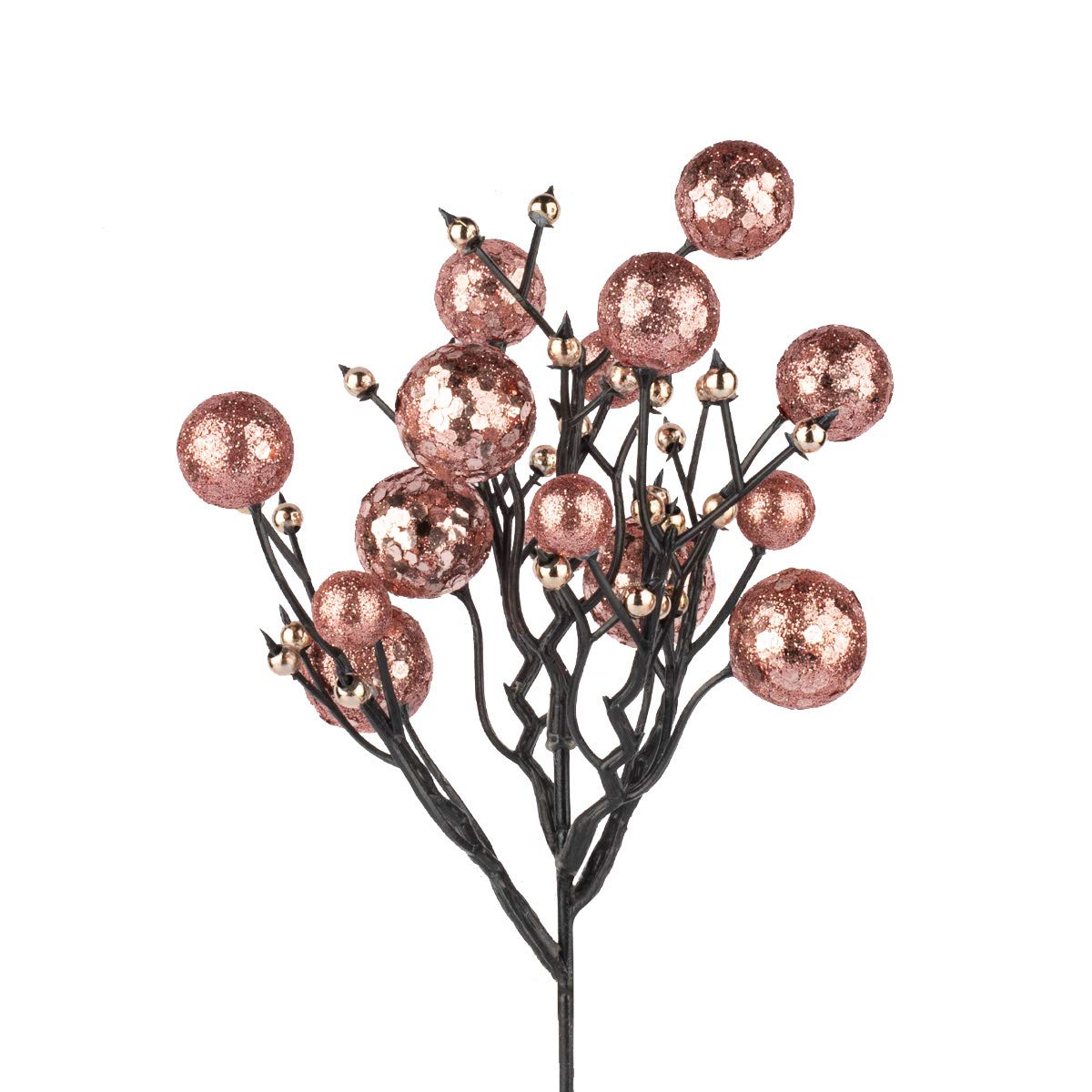 Art BeautyPink Christmas Tree Stems Pack of 9 Glittered Berry Picks Christmas Tree Decorations for Xmas Wreath Tree Topper Centerpiece Decor