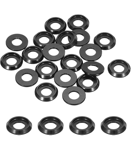 100 Pièces Rondelles De Finition Fraisées #4 En Acier Inoxydable Noir - Marque Uxcell - Neuf, Lot économique - Pour Bricolage Et Assemblage