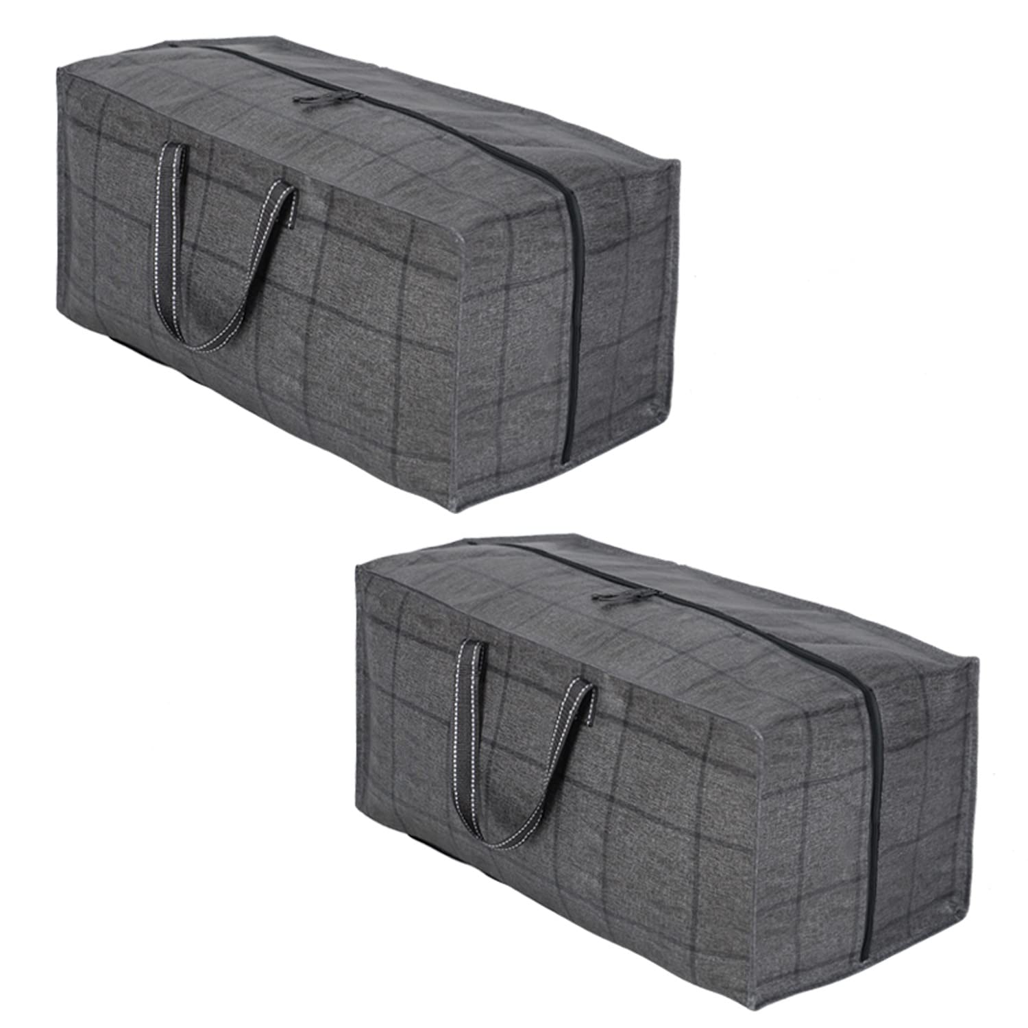 VENO 2 Pack Heavy-Duty Moving Bags Extra Large W/Backpack Straps, Moving House Essentials, Strong Handles & Zips, Clothes Storage, Laundry Bags, Reusable and Sustainable (Windowpane, 2 Pack)