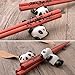 Cute Panda Chopsticks, MHKBD Chopsticks with Case Reusable Wooden Chopsticks with Cute Panda Holders Gift for Valentine's Day, Perfect for Panda Person