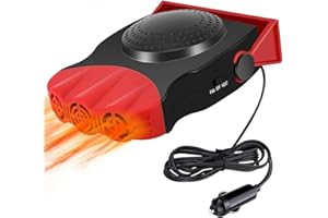 APIDGROWTH Car Heater, 150W 12V Car Heater Portable Car Heater Plugs Cigarette Lighter 2 in1 Fast Car Heater Defroster Auto Defogger 180° Rotatable Heater