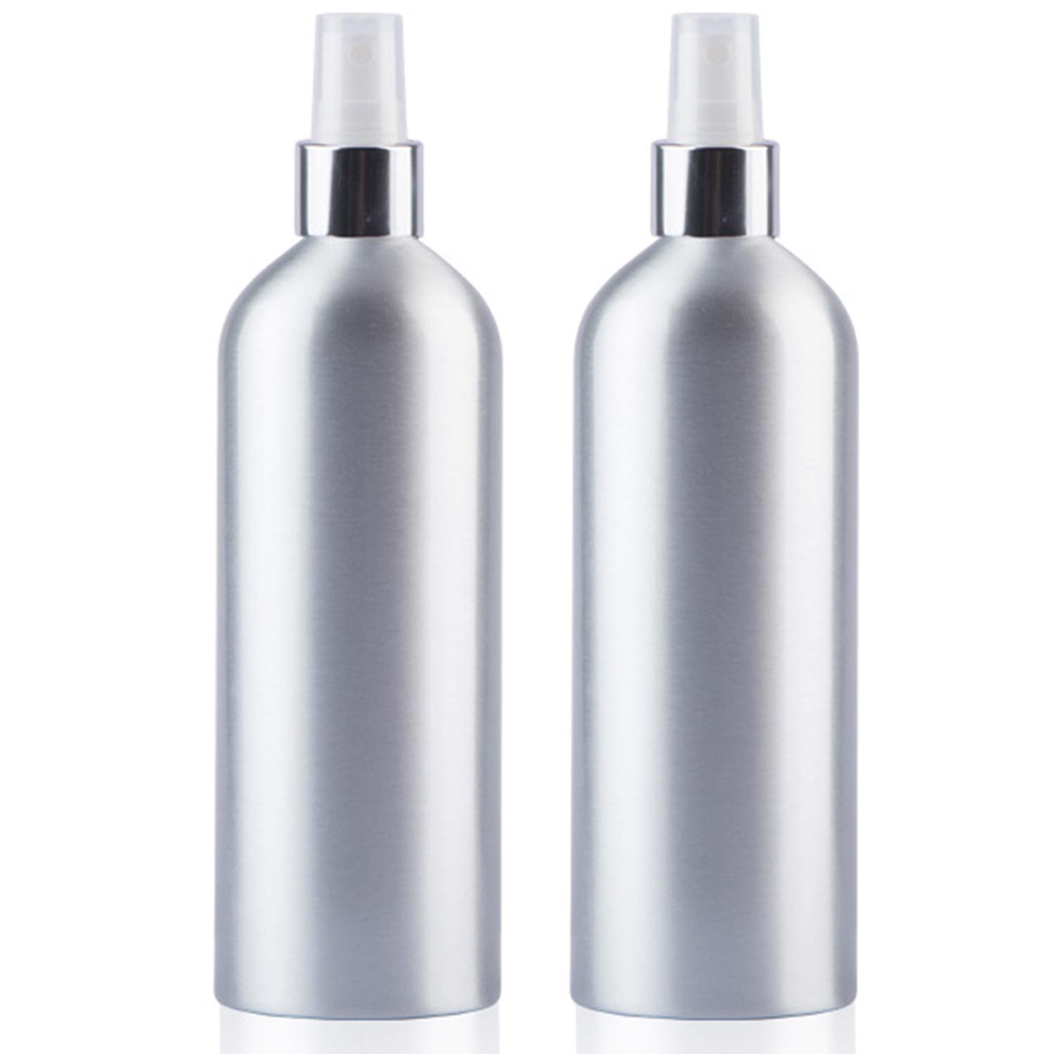 Aluminum Spray Bottle 500ml/16.9oz 2 Pack Metal Empty Fine Mist Refillable Atomizer Set with Lids for Liquids Skincare Cosmetic Perfume Storage