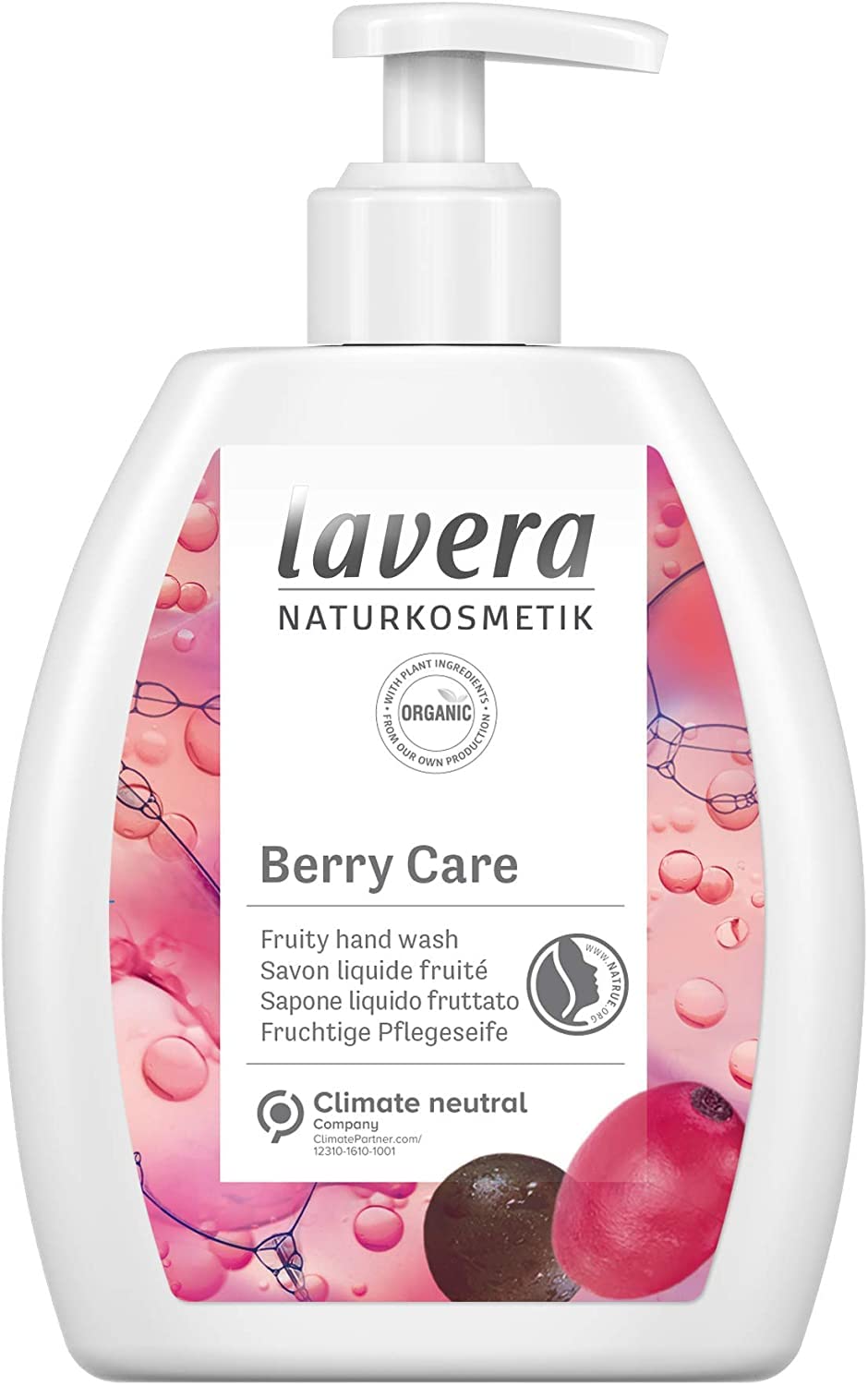 lavera Berry Care Hand Wash • Organic Goji & Acai • Mild Cleansing • Vegan • Skin-Neutral pH • 250ml