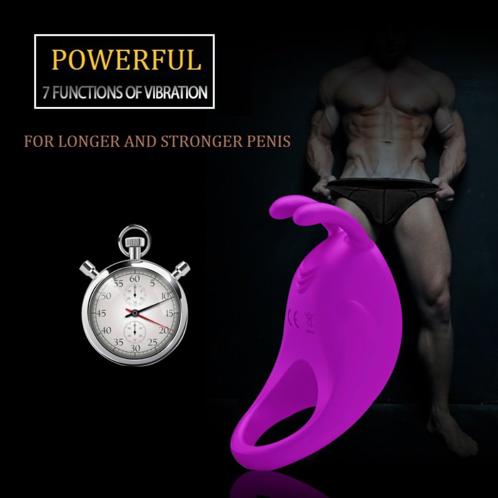 Anello Fallico Vibrante Cock ring, James Love pene anello Vibratore Stimolatore del Clitoride con 7 modi di vibrazione in Silicone Ultra Soffice Elastico, 100% Impermeabile e Ricaricabile, Sex Toy per uomo e Amanti