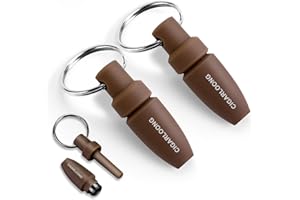 Demcigar Cigar Punch, Sharp Cutter Punch with Key Chain, Mini Portable Cigar Opener Tool for 7 mm Drill,2 Pack(Brown)