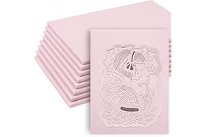 WSICSE 8 Pack 8"x6" Pale Pink Linoleum Blocks for Printmaking, Rubber Stamp Carving Blocks Linoleum Carving Tools for Stamp Maker Printmaking Supplies