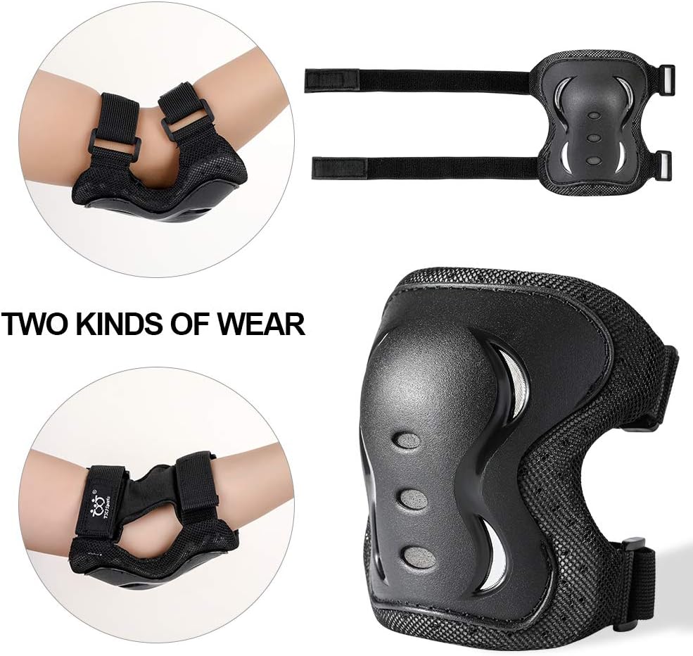 boruizhen Kids & Adult/Youth Knee and Elbow Pads with Wrist Guards 3 in 1 Protective Gear Set for Skateboarding Cycling BMX Bike Scooter Skating Rollerblading Riding : Sports & Outdoors