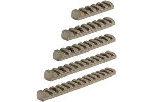 Aecktech Polymer Rail Sections,5-Slot 7-Slot 9-Slot 11-Slot 13-Slot Lightweight Rail Section with 10 Nuts Screws|1 Pcs Wrench - 5 Pieces (Tan)