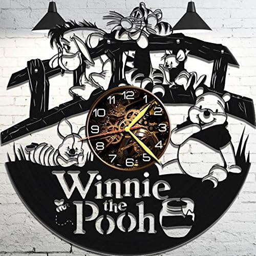 Vinyl Wall Clock - Winnie The Pooh Wall Clock - Pooh Bear Clock - Winnie The Pooh Gifts - Winnie The Pooh Wall Clock Vinyl - Teddy Bear Clock - Winnie The Pooh for Kids
