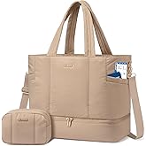 LOVEVOOK Travel Duffle Bag, Puffer Weekender Bags for Women with Shoe Compartment, Carry On Overnight Hospital Bag, Gym Tote