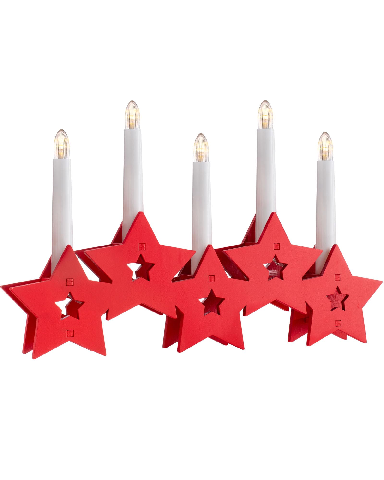 WeRChristmas Star Shaped Bridge with 5 Pre-Lit Candles, Multi-Colour, 31cm