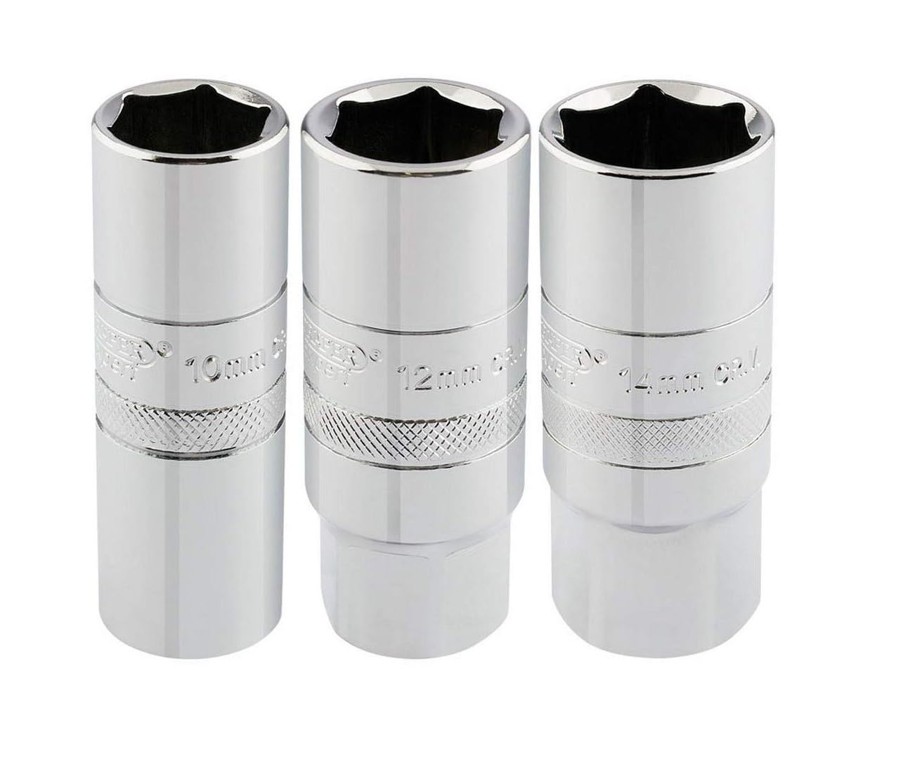 Draper 16784 1/2" Square Drive Spark Plug Socket 3 Piece Set , Blue