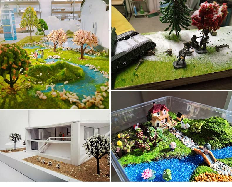 NWFashion 9 Bags Total 300Gram Scenery Basing Material Kit，Stone,Snow,Grass,Moss Stick,River,Desert