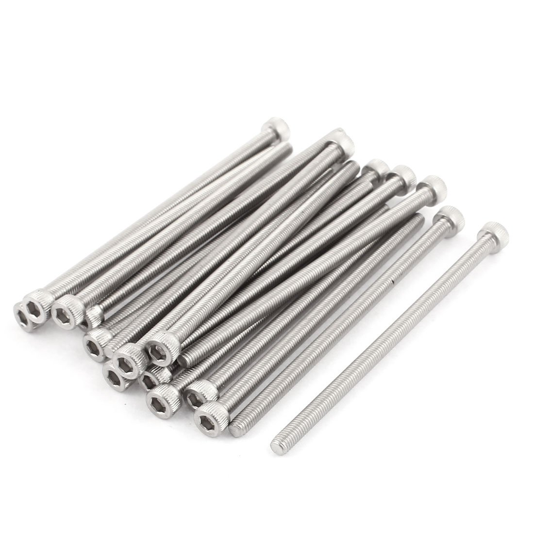 Sourcingmap M5x100mm Thread 304 Stainless Steel Hex Socket Head Cap Screw Bolt DIN912 20pcs