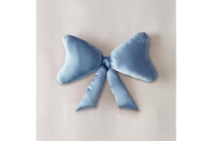 Luxape Bow Pillow - Big bow throw pillow - Bow shaped pillow - Silky satin - coquette decor - Bow room decor - Blue bow pillow - bow nursery decor - Blue room decor