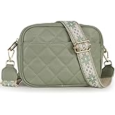 Prite Quilted Crossbody Purse for Women, Vegan Leather Bag with Shoulder Strap, Small Purse with Card Slots