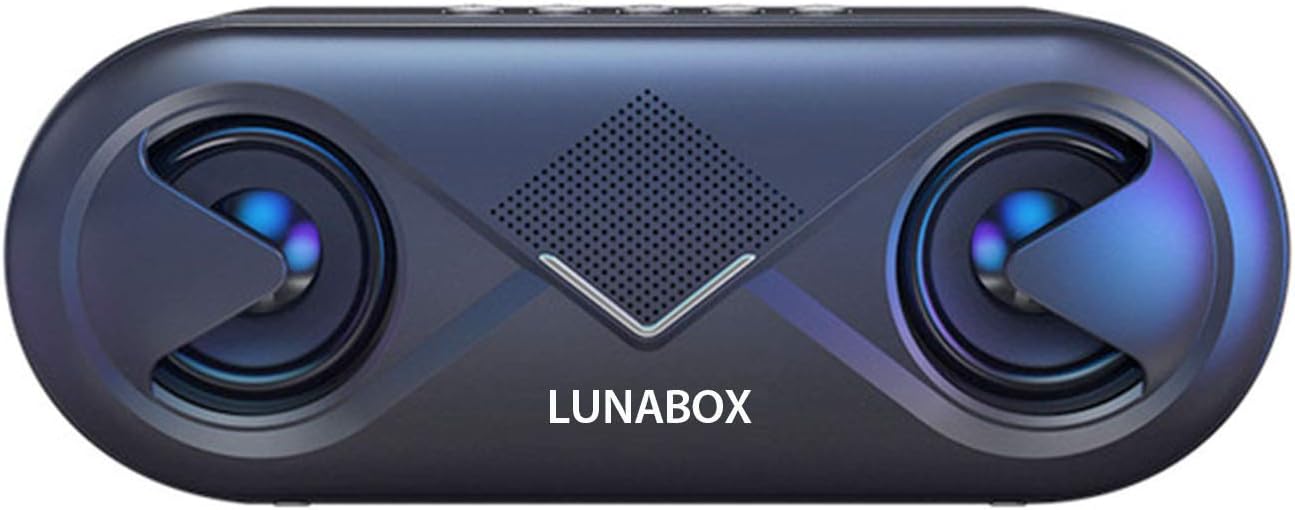 LunaBox Wireless NFC Bluetooth Speaker, Outdoor Stereo Subwoofer with HD Sound and Amazing Bass, Built-in 16W Dual Driver Speakerphone, Microphone, NFC, Handsfree Calling(Black)