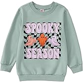MODNTOGA Kids Boy Girl Crewneck Sweatshirt Ghost Graphic Spooky Season Letter Print Halloween Shirt Long Sleeve Pullover Tops