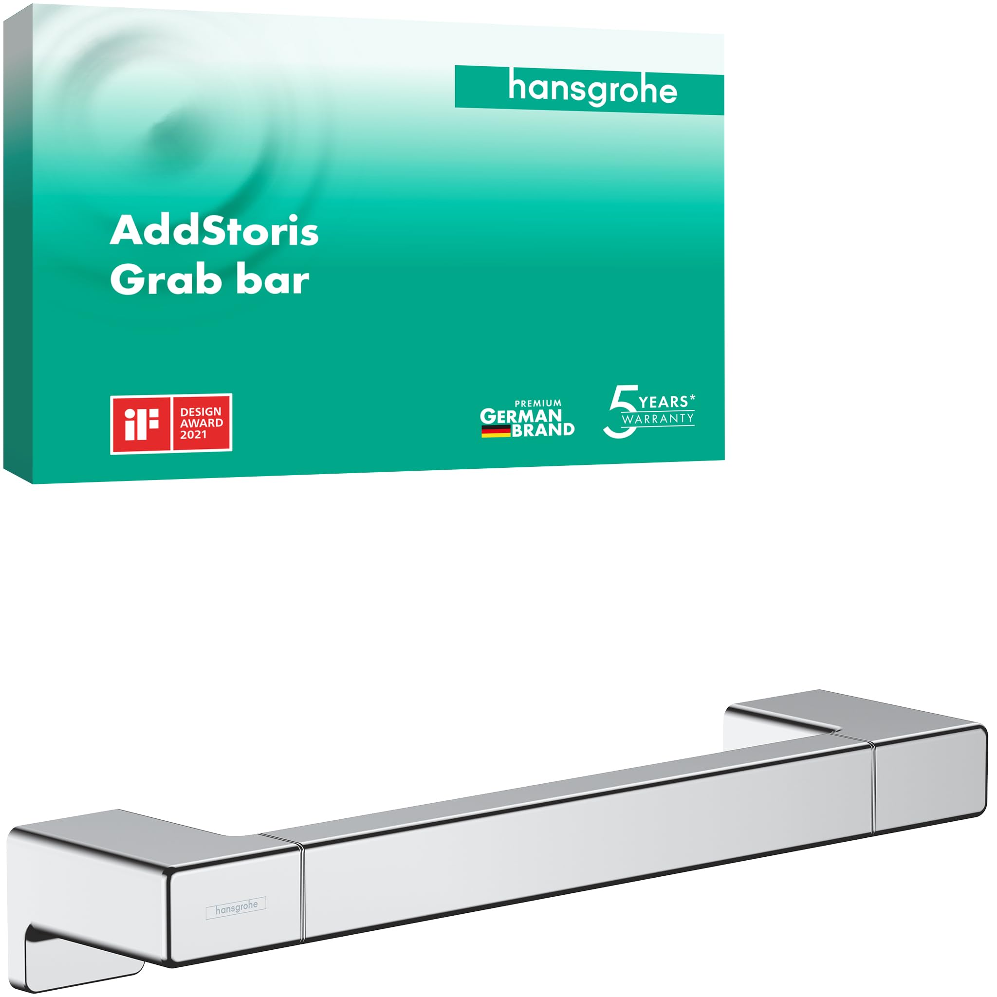 hansgrohe AddStoris Grab bar, chrome, 41744000 (Packaging may vary)