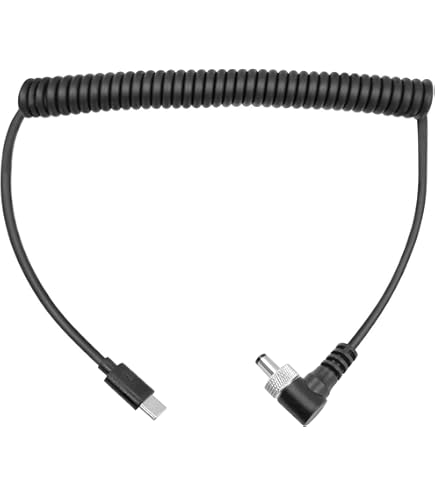 Câble D'Alimentation USB-C Vers DC 12V 3A Avec Connecteurs Angle Droit - Pour Moniteurs Atomos, SmallHD, Etc. (50 Cm)