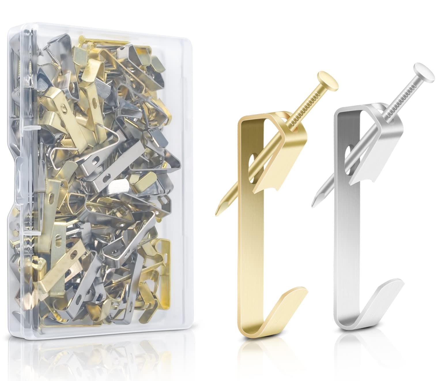 Photo 1 of 130 Pcs 30lb Picture Hangers – Multipurpose Picture Hanging Hooks Kit Drywall Wooden Wall Picture Hanging Nails