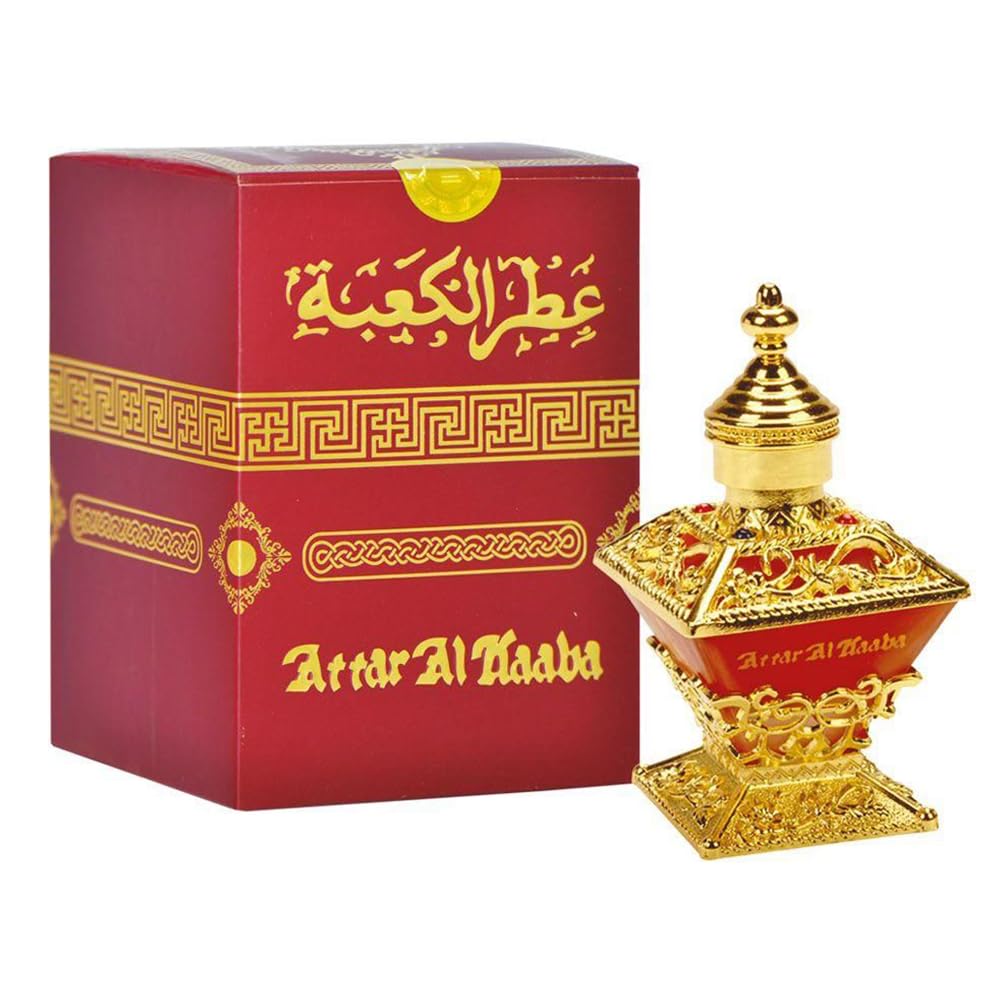 Al Haramain Attar Al Kaaba 25ml Perfume Oil | Premium Unisex Arabian Attar | Long Lasting Oriental Fragrance Oil with Dehnal Oudh, Amber, Sandal & Rose | Alcohol Free Concentrated Perfume Oil