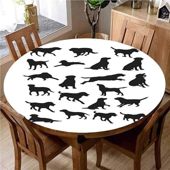 kangkaishi Labrador Cubierta de Mesa Redonda Resistente al Aceite y