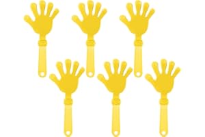 ZCYSRLQIN 6 Pcs Sunburst Yellow Hand Clappers 7.5 Inch Clappers Noisemakers Noise Makers Party Favors Plastic Clapper Sporting Events Cheers Ball Dance Basketball Football Noisemakers（Yellow）