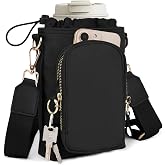 CoBak Water Bottle Carrier Bag with Strap, Crossbody Bag, Black | with 24oz/32oz/40oz Crossbody Water Bottle Carrier Bag