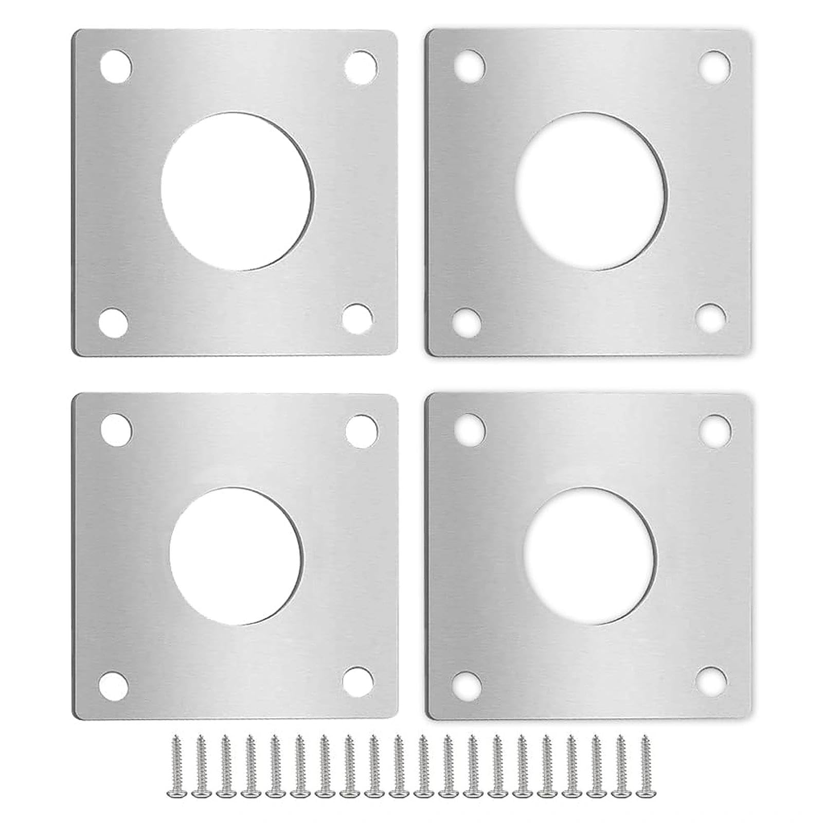 PLCatis Woodpecker for Nesting box 4pcs Bird House Protective Plate 32mm + 28mm Birded Box Stainless Steel Accessories for Nesting Boxes with 16 Pieces Screws