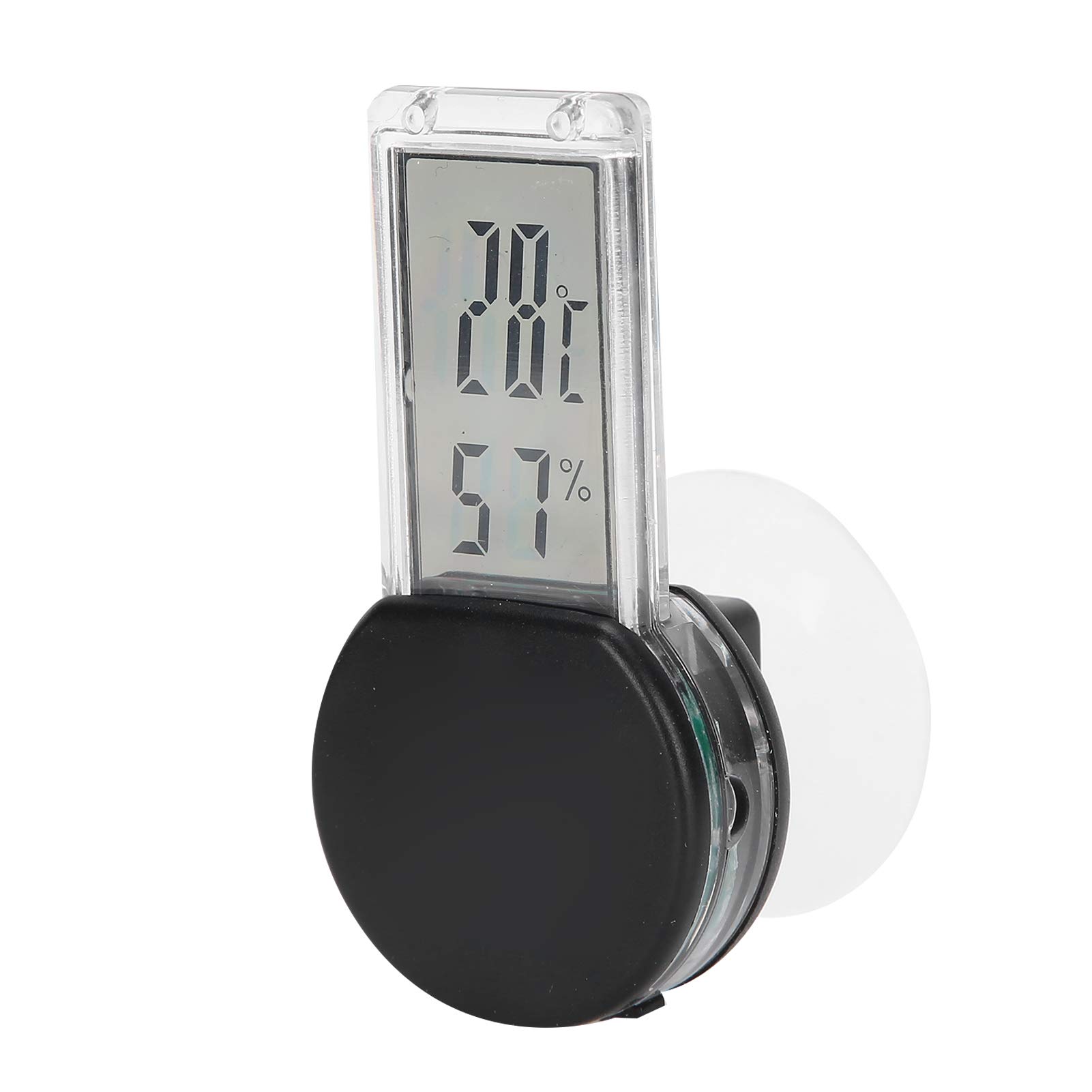 Reptile Electronic Hygrometer Thermometer, Waterproof Digital LCD Real-time Humidity Temperature Monitor with Sucker, Tank Terrarium Accessories for Bearded Dragon Lizards and Other Climbing Pets