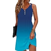 kipfall Floral Printed Summer Dresses A-Line Elegant Dress Womens Vintage Sleeveless Beach Sundress