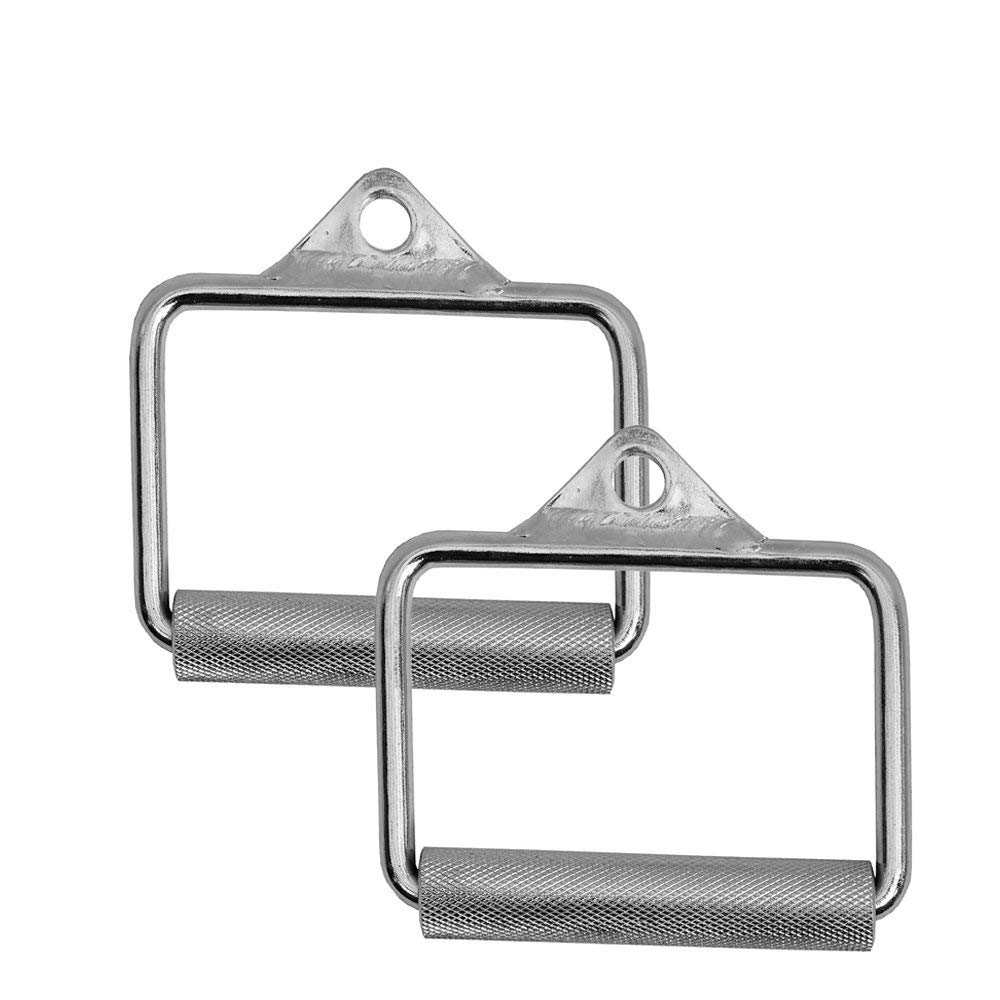 Pair of Metal D-Handle Stirrup Cable Attachments Machine Workout Fitness