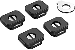 SmallRig Magnetic Camera Mount Plate with Universal Cold Shoe Mount (4pcs), with Four 1/4"-20 Screws and Flat Wrench, Built-i