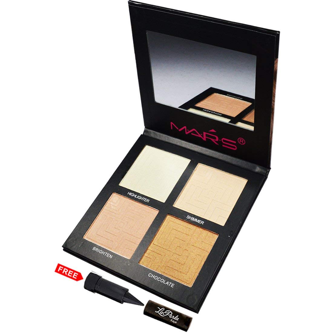 MARS 3D Highlighter Palette 4in1 Makeup FP03 Shade-01