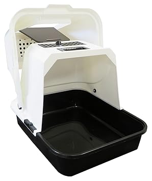PETGARD Katzentoilette Katzenklo Haubentoilette EDFU 58 x 48 x 43 cm schwarz-Weiss