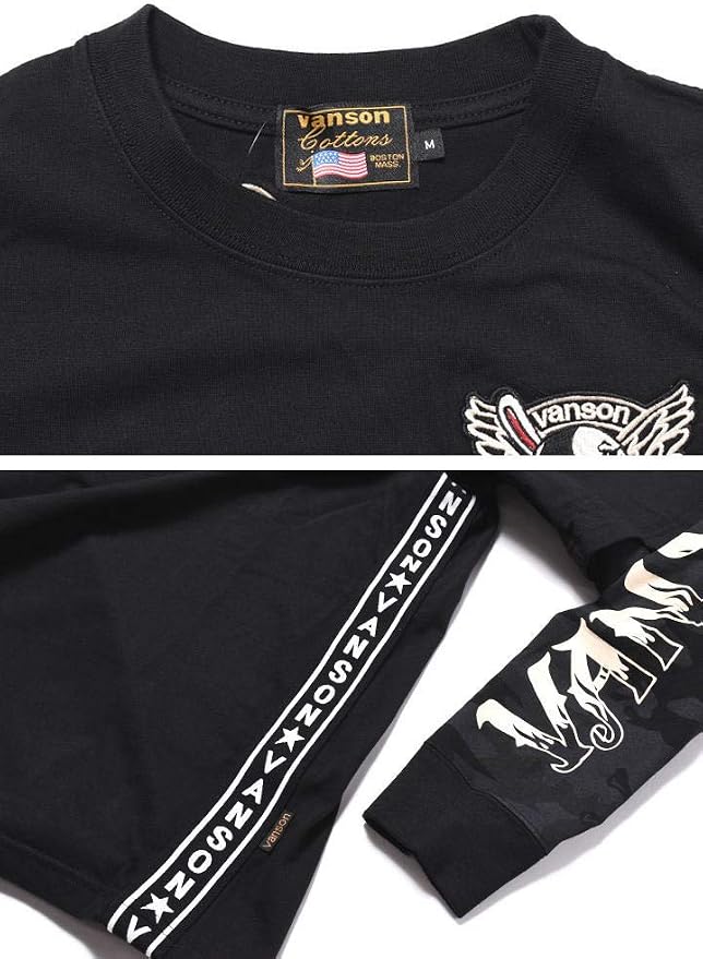 Amazon バンソン Vanson クローズ ワースト コラボ ロンt T F O A 武装戦線 スケボー デスラビット 刺繍プリント フェイクレイヤード 長袖tシャツ Crv 931 Black Xxl ブラック Tシャツ カットソー 通販