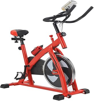 Amazon 進化版 フィットネスバイク スピンバイク エクササイズ トレニンーグ ダイエット ルームバイク サイクルトレーニング スマホホルダー搭載 室内用 有酸素運動 小型 バイク 器具 デジタルメーター 心拍センサー付き 日本語説明書付き 赤 Hacfit フィットネスバイク