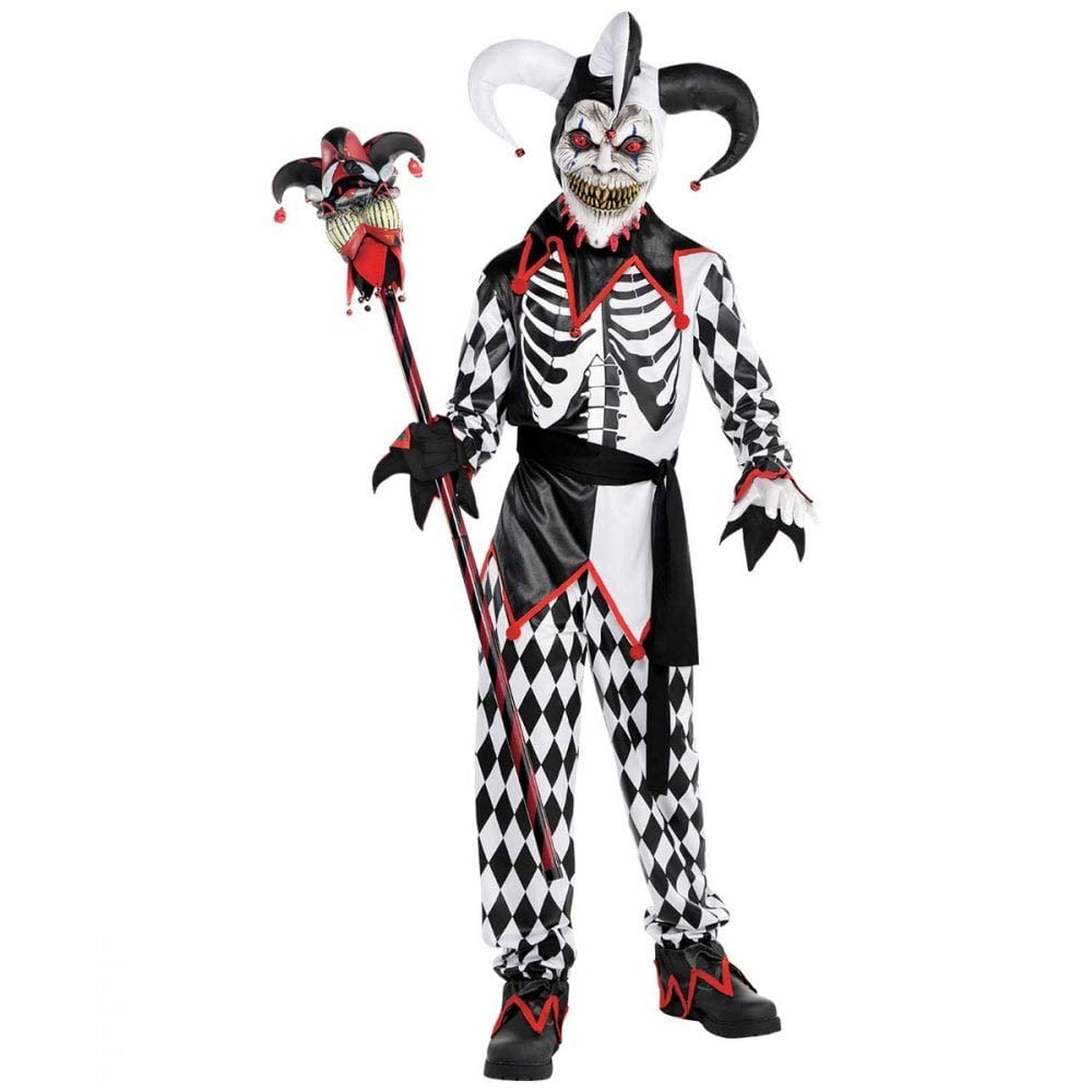 amscan 9902441 Childs Sinister Jester Fancy Dress Medieval Halloween Costume Kids Boys Outfit (Age 14-16 years)