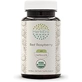 HerbEra Red Raspberry USDA Organic 60 Capsules | Natural Herbal Supplement | Certified Organic Vegetarian Capsules and Organic Red Raspberry (Rubus idaeus) Dried Leaf (60 Capsules)