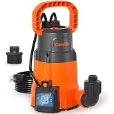 Cleartide 1/3 HP Submersible Utility Pump, 2790 GPH High Flow, Portable Sump Pump with Auto Water Sensor, Ideal for Pool, Flooded Basement, Hot Tub, Pond and Garden Draining