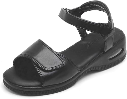 Amazon Co Jp オープントゥ アンクルベルト エアーソール オフィスサンダル レディース ブラック Ll 24 5 25 0cm シューズ バッグ