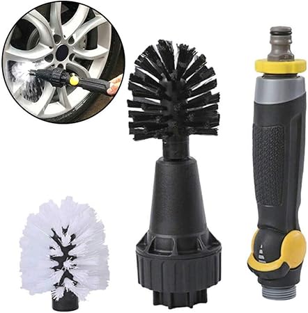 Amazon Ourine ホイールタイヤブラシ ホイールブラシ 水駆動 回転クリーニングブラシ 水圧で動く 車用ブラシ 汚れ取れ エンジン 自転車 清掃 洗浄 洗車ブラシ 洗車用具用品 ブラシ 車 バイク