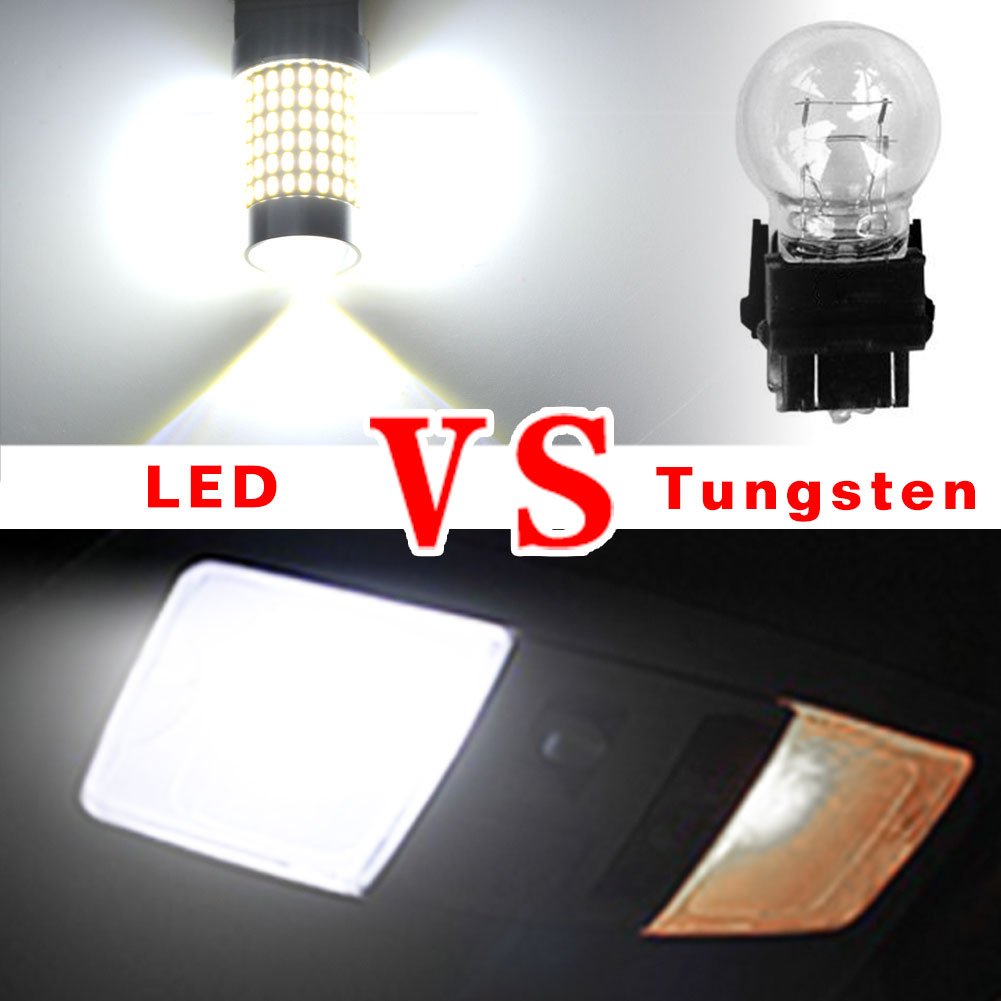 YITAMOTOR 3157 3057 3156 LED Bulb White for Reverse/Backup DRL Light, 12v-24v, 4157 3157a 3047 3457 4110 LED Replacement Bulb for Car Truck, 1400 Lumens, 144-EX Chipsets, 2-Pack