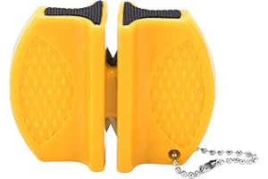 Portable Mini Knife Sharpener Multifunctional Pocket Knife Sharpener for Outdoor Use (Yellow)