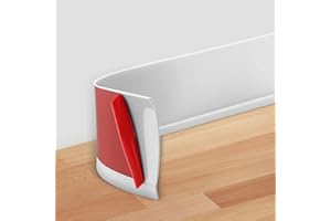 POPAKAN Flexible Baseboard Molding Trim 4" x 15 ft, 20ft 40ft 50ft 60ft 100ft Self-Adhesive Vinyl Wall Base Cove Base, Peel and Stick Rubber Wall Base Molding Trim - White