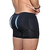 GENEMEN Mens Padded Underwear Butt Enhancer Shapewear Butt Lifter Boxers with Detachable Pads