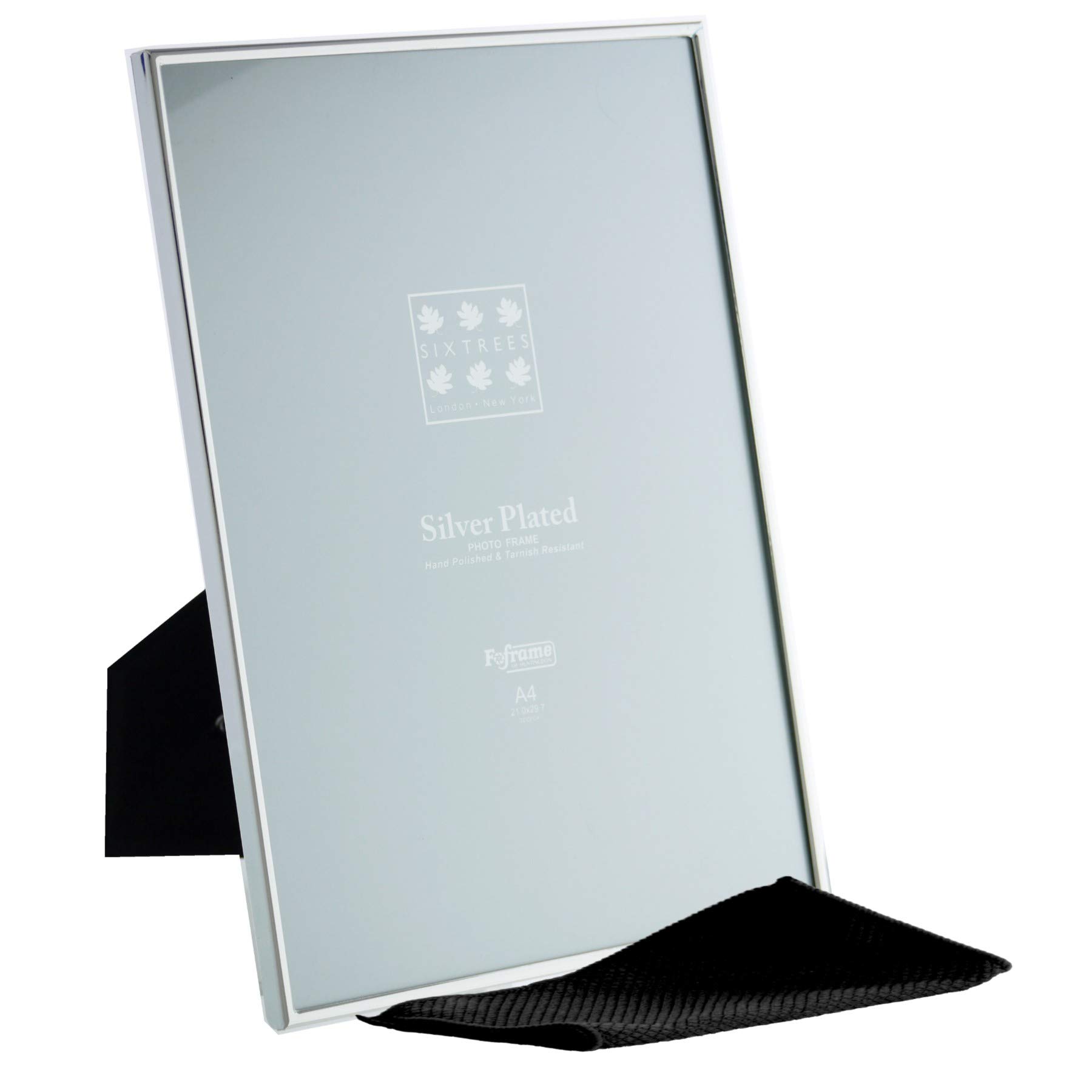 Sixtrees Cambridge 2-400-A4 Silver Plated Photo Frame for an A4 certificate sized (297mm x 210mm) Picture - Complete with microfibre polishing cloth.