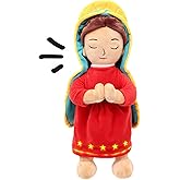 Yelakey Talking Guadalupe Plush Musical Virgin Mary Plush, Virgen de Guadalupe Talking Doll Speaks 20 of Bible Verses and 3 of Bible Music, Religious Stuffed Doll for Easter Christmas Baptism Gift