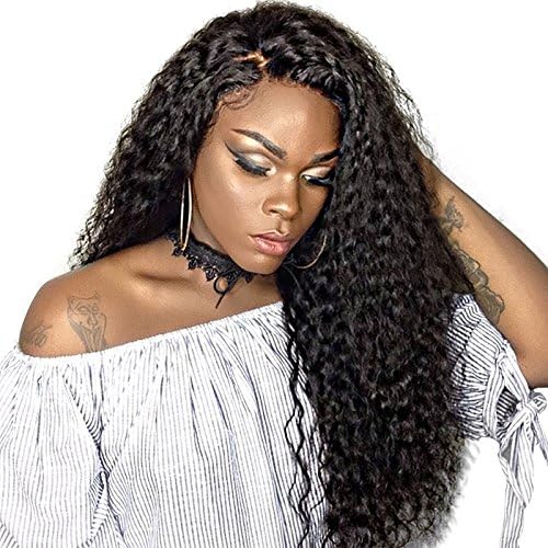 Cospack 8A Glueless Curly Full Lace Human Hair Wigs 130% Density Brazilian Loose Deep Curly Lace Front Human Hair Wigs With Pre Plucked Baby Hair for Black Women 22 Inch